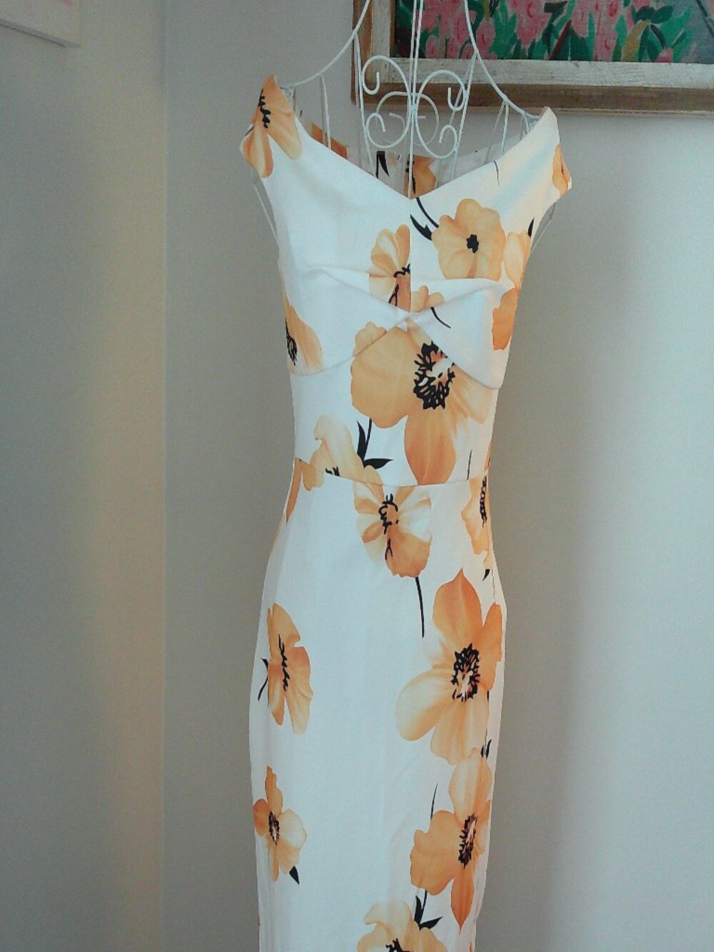Belle Poque Floral Off the Shoulder Midi Dress